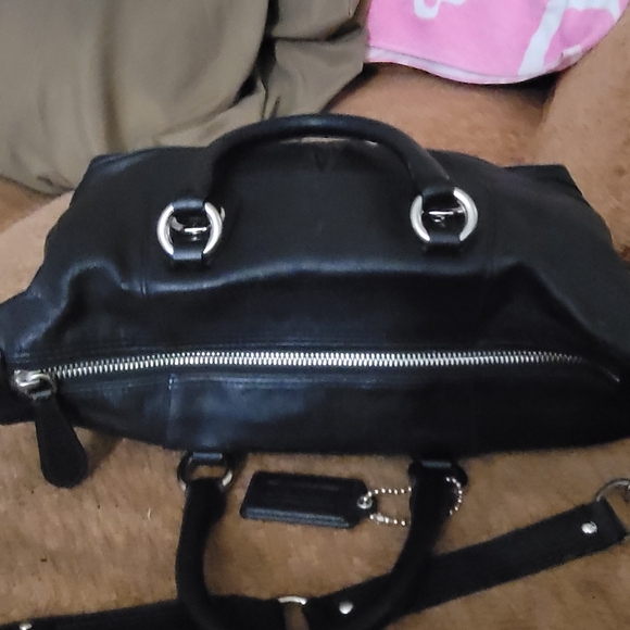 Coach Ashley Leather Black 2 way Bag Satchel nwot - Picture 8 of 13